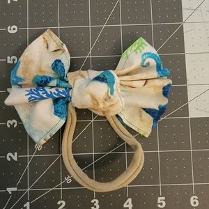 Handmade Fabric Nylon Hairbow with sea shells 🐚